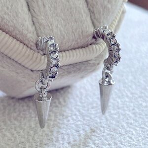 Open stud hoop dangle earrings